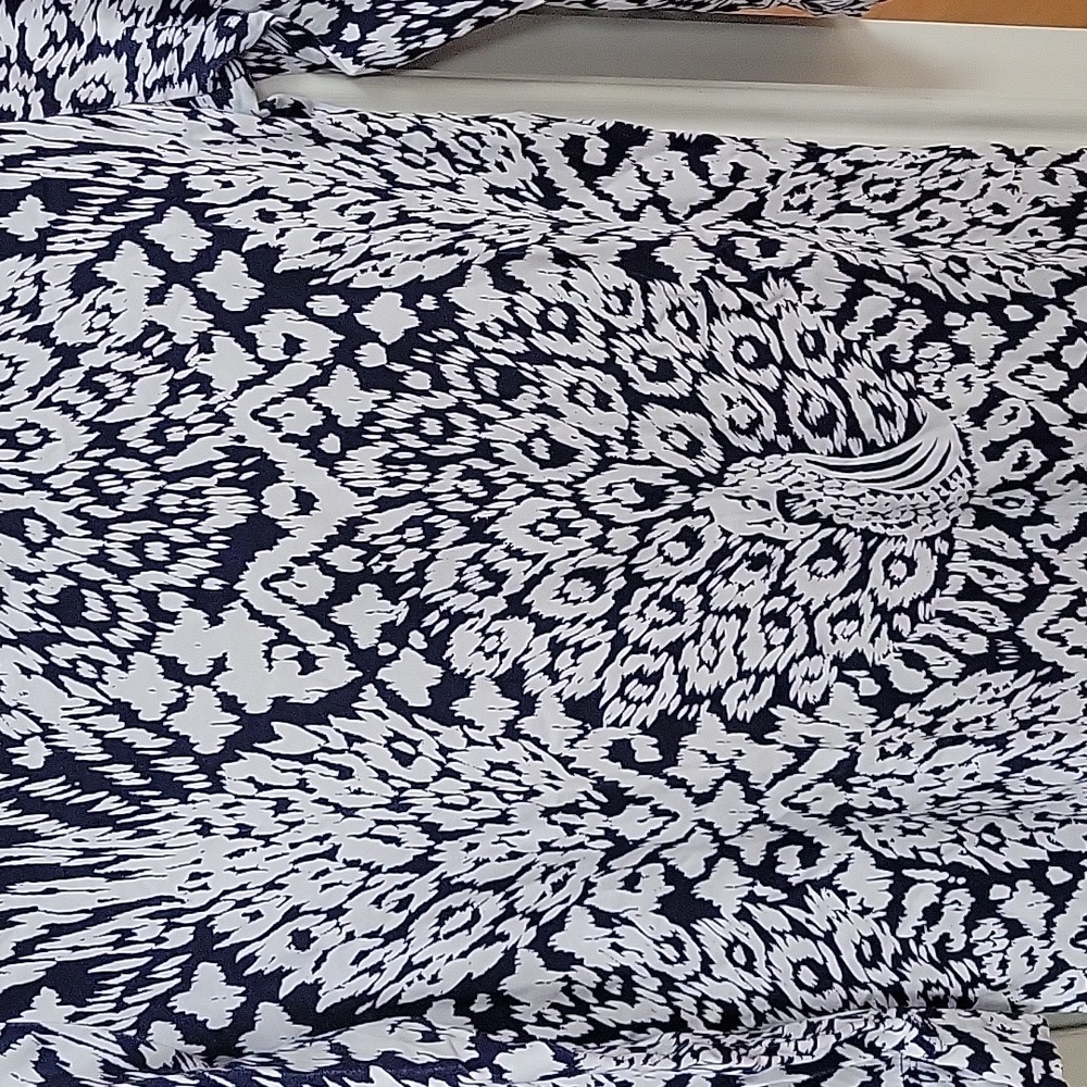 Lilly Pulitzer Dress Sz Small EUC, navy and white, green and blue border